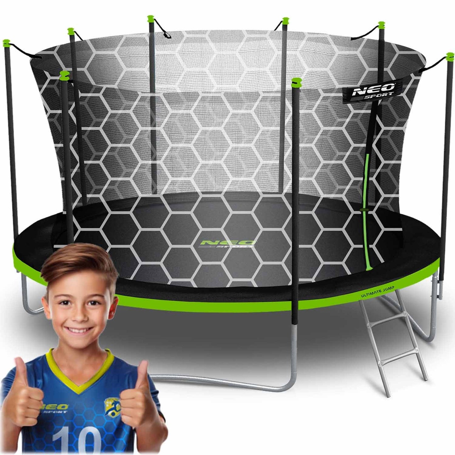 Garden trampoline 15ft/465cm with internal net and ladder Neo-Sport