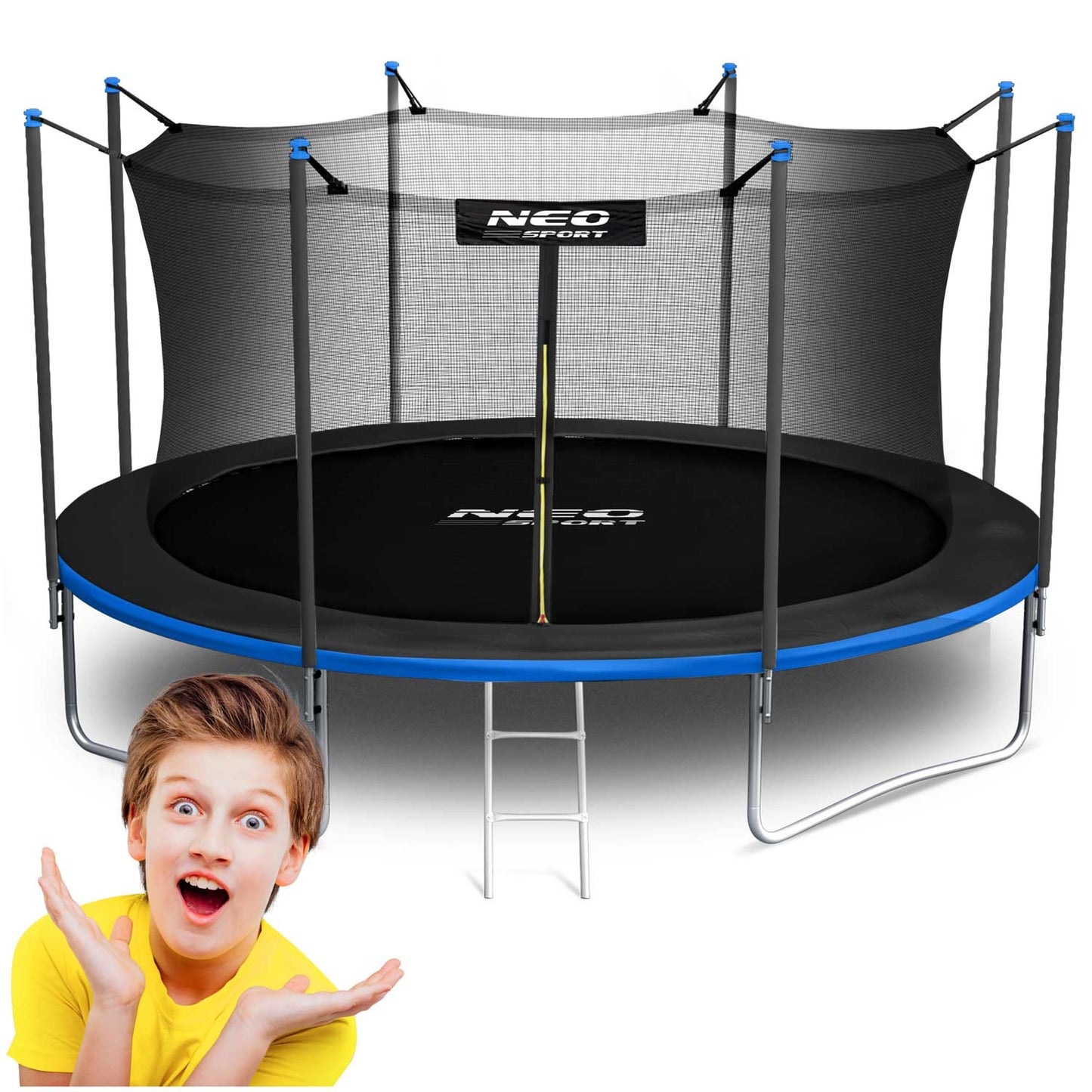 Garden trampoline 15ft/465cm with internal net and ladder Neo-Sport