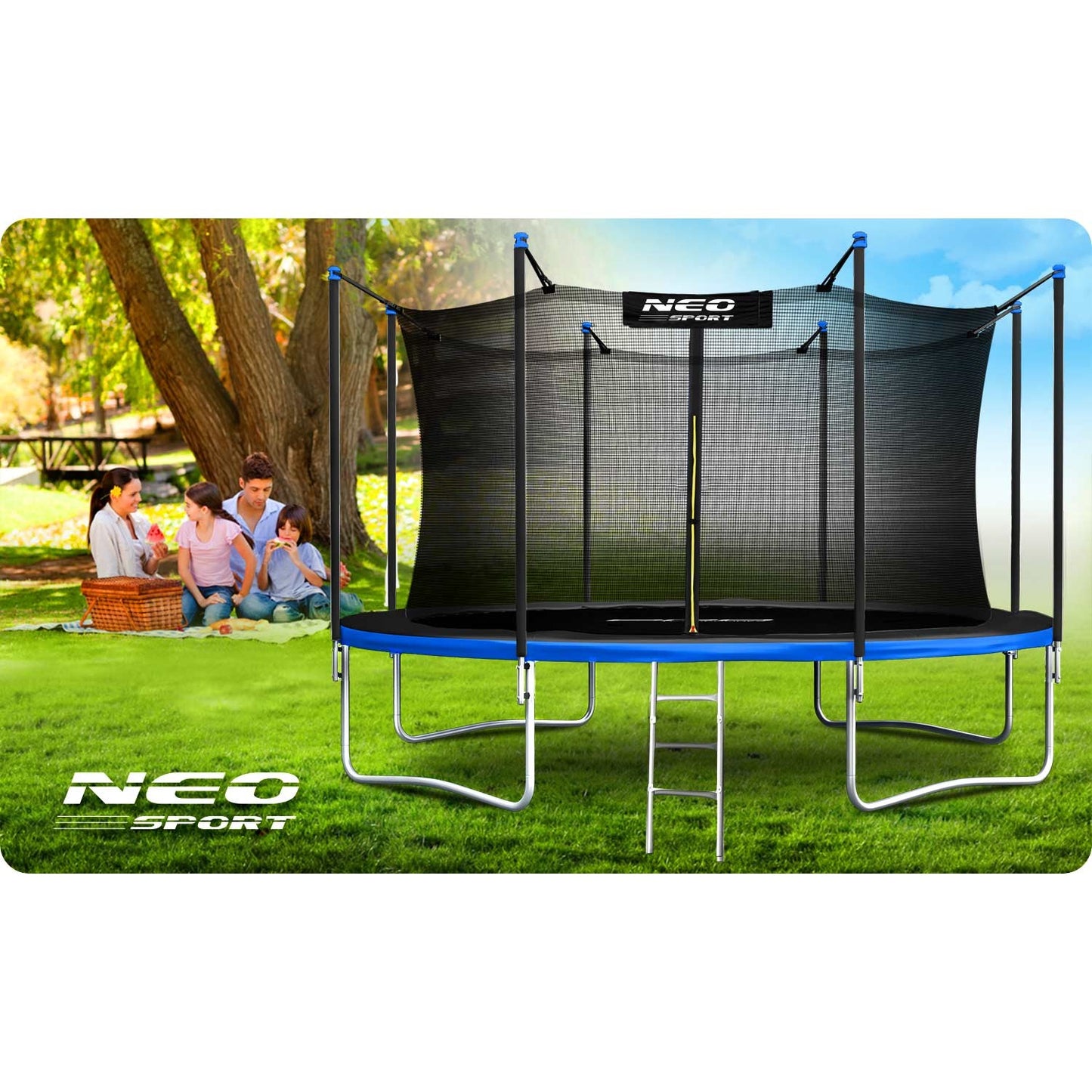 Garden trampoline 15ft/465cm with internal net and ladder Neo-Sport