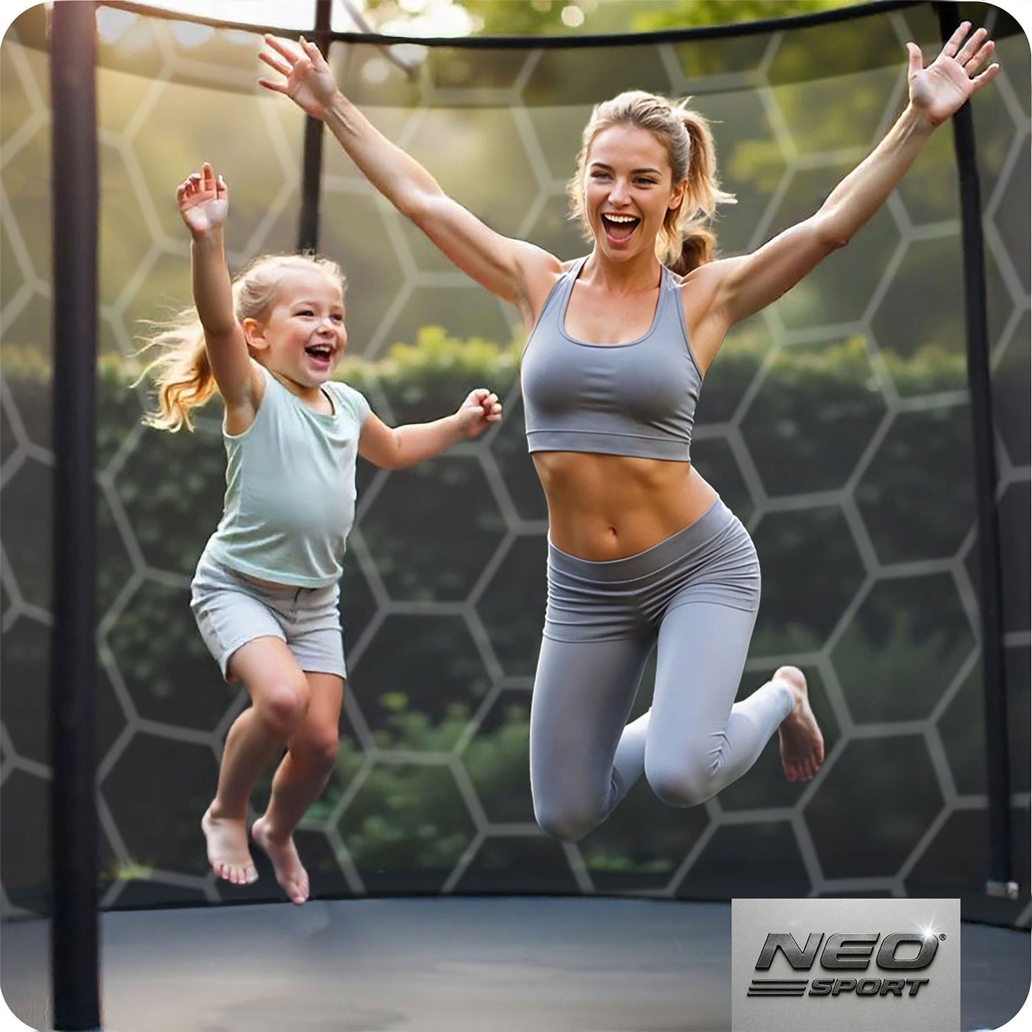 Garden trampoline 15ft/465cm with internal net and ladder Neo-Sport