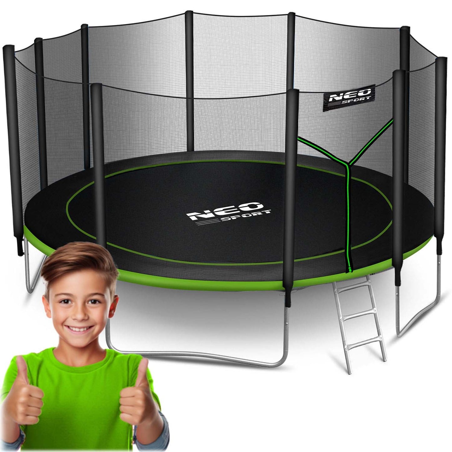 Garden trampoline 15ft/465cm with outdoor net and ladder Neo-Sport