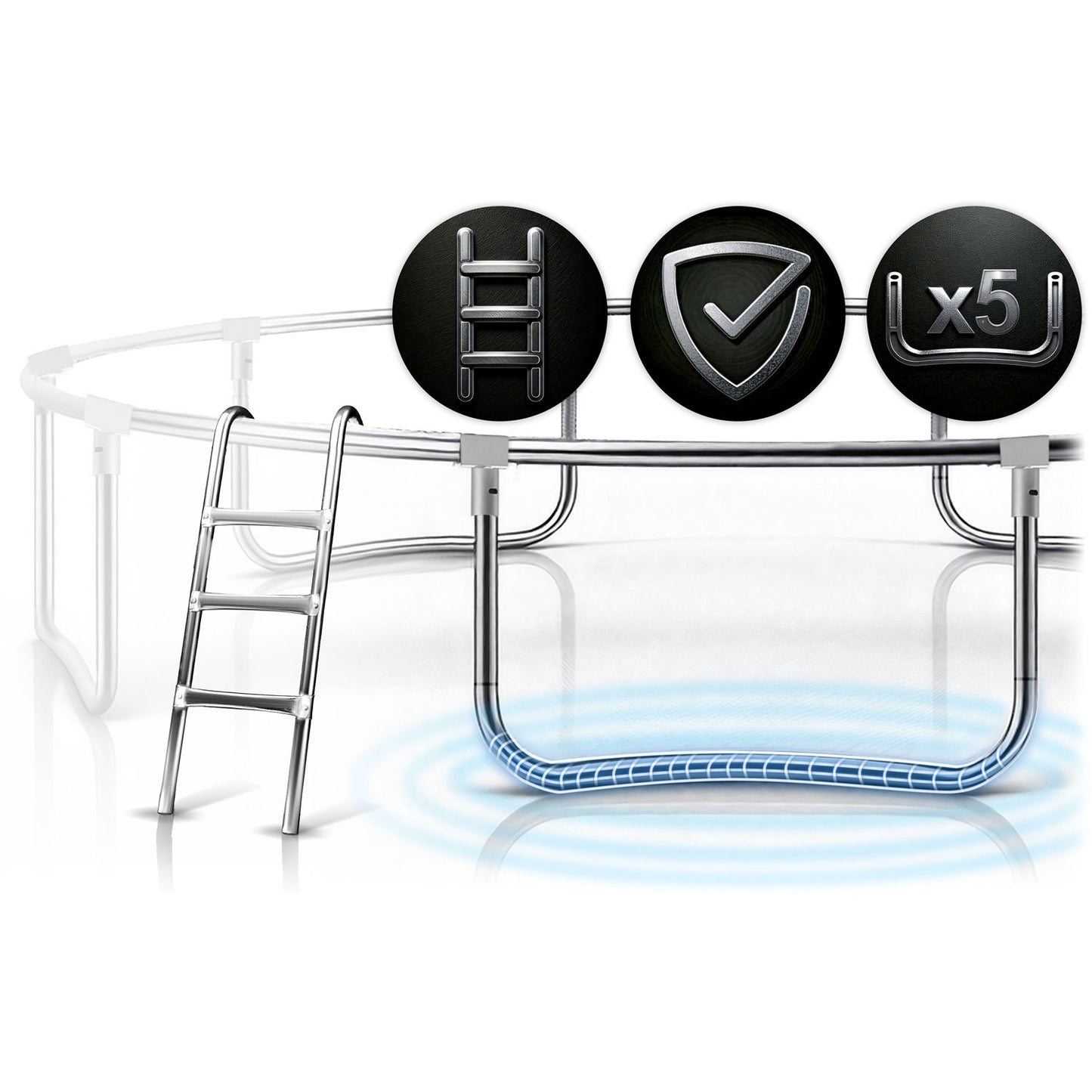 Garden trampoline 15ft/465cm with outdoor net and ladder Neo-Sport