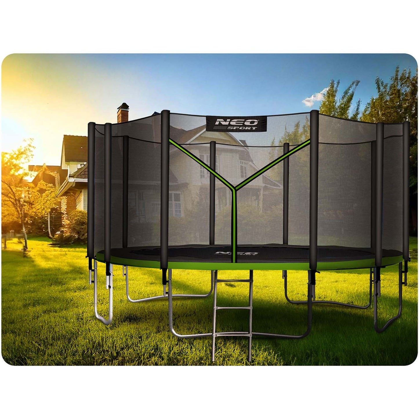 Garden trampoline 15ft/465cm with outdoor net and ladder Neo-Sport