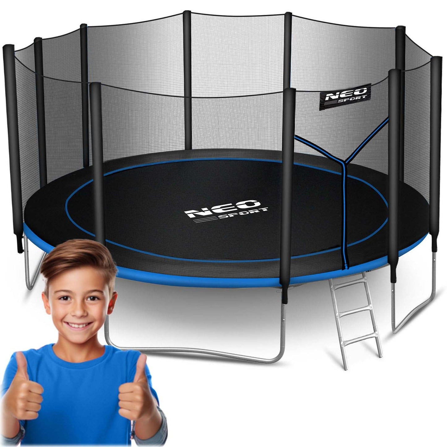 Garden trampoline 15ft/465cm with outdoor net and ladder Neo-Sport