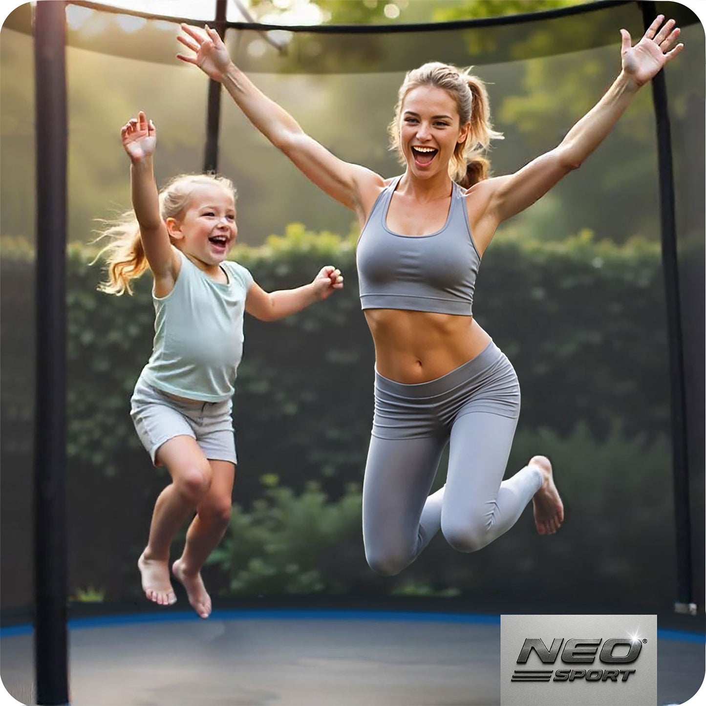 Garden trampoline 15ft/465cm with outdoor net and ladder Neo-Sport
