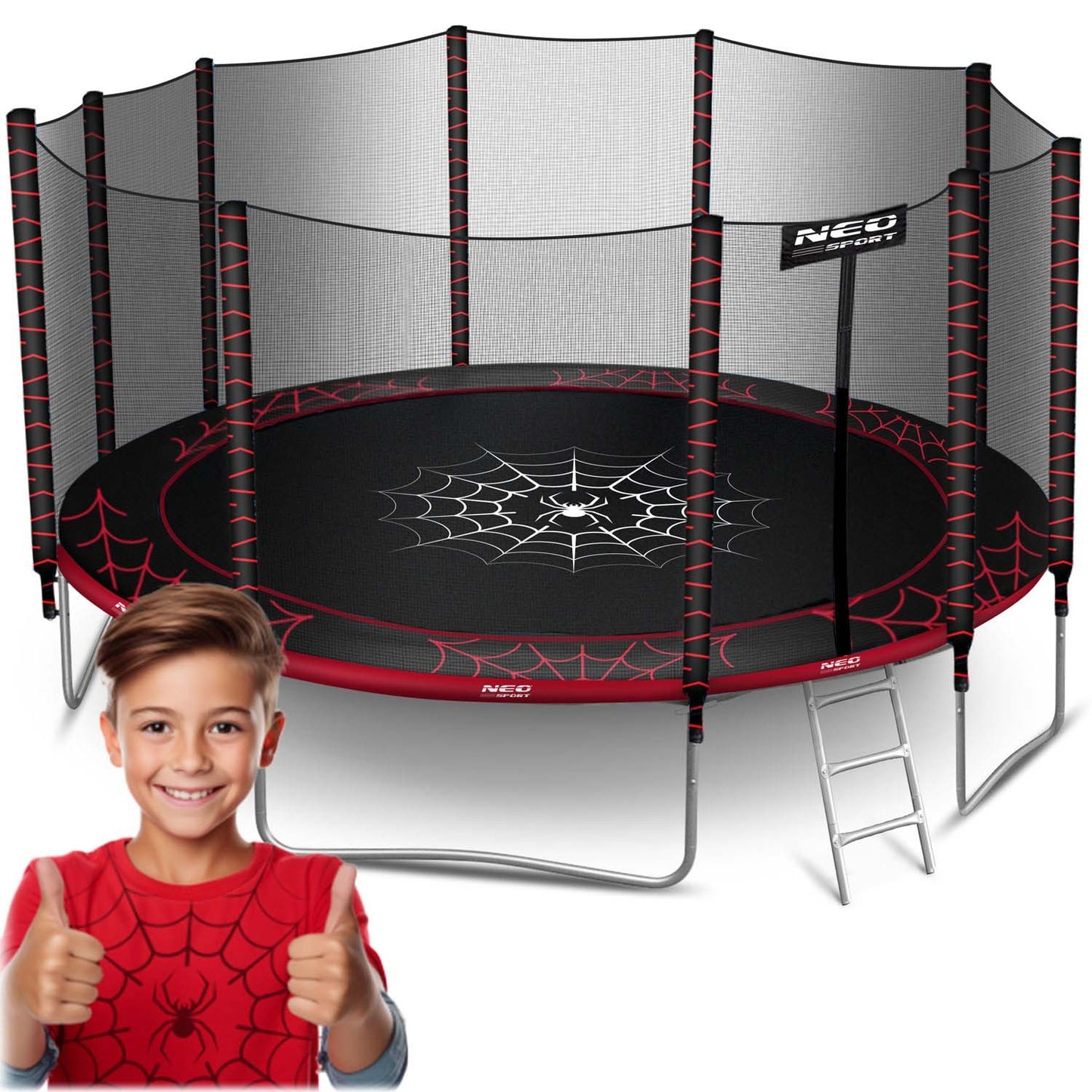 Garden trampoline 15ft/465cm with outdoor net and ladder Neo-Sport