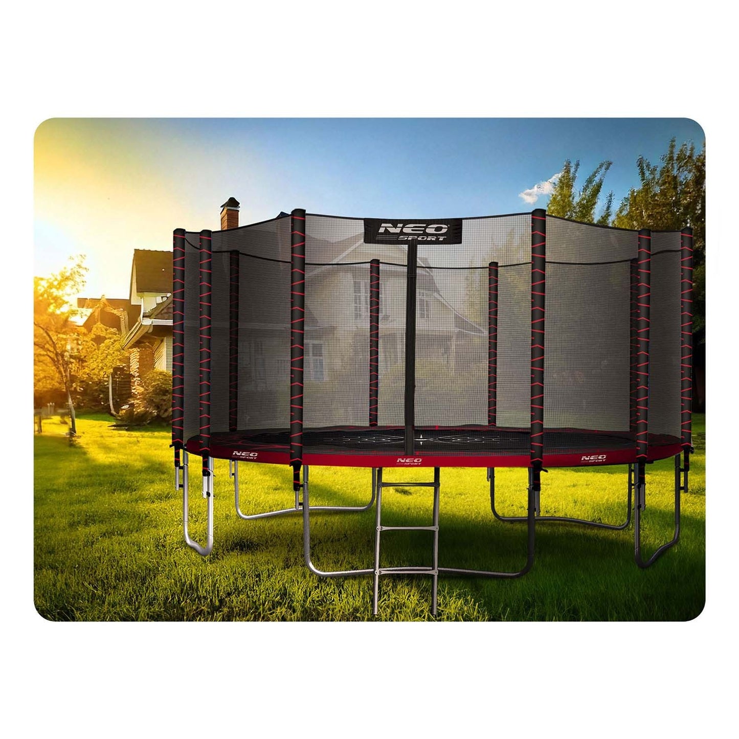 Garden trampoline 15ft/465cm with outdoor net and ladder Neo-Sport