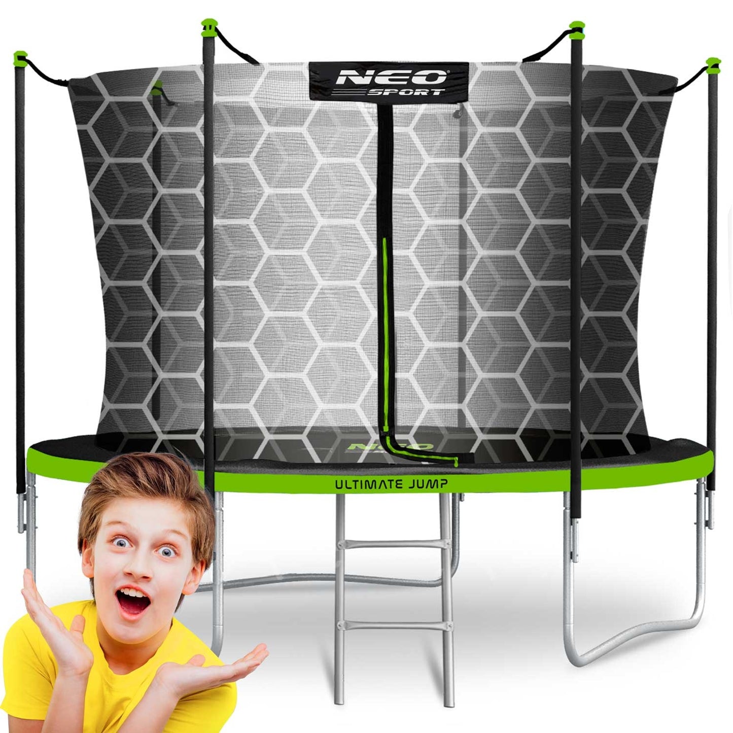Garden trampoline 312 cm with safety net and ladder from Neo-Sport