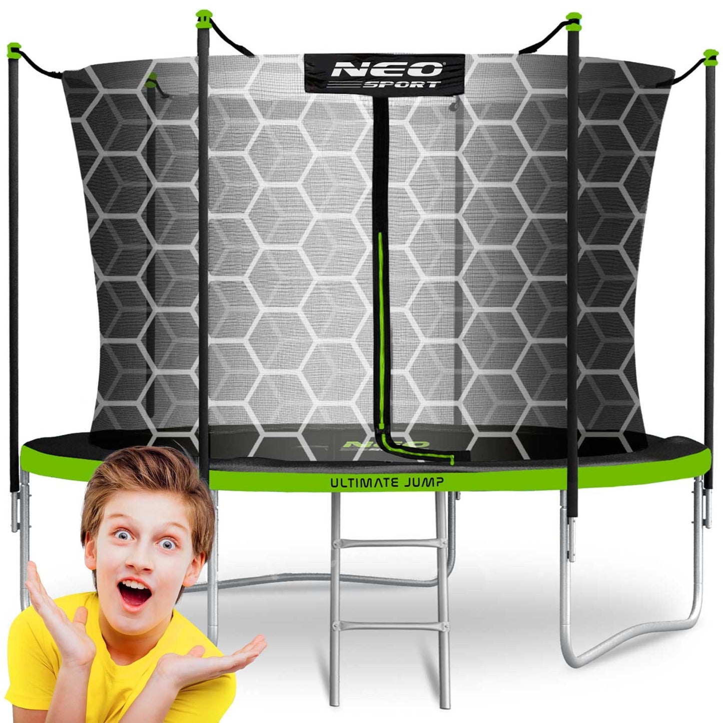 Garden trampoline 8ft/252cm with Inner Net and Ladder from Neo-Sport