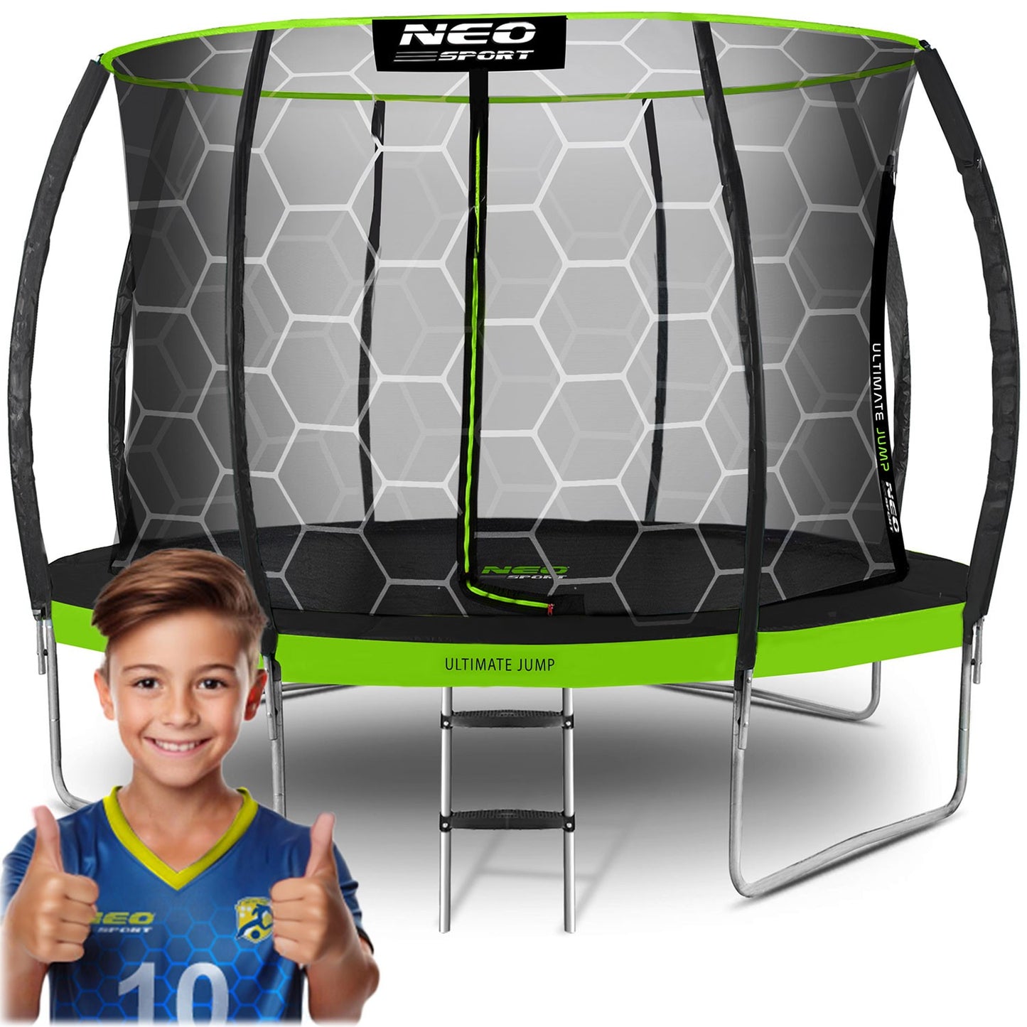 Garden trampoline profiled 14ft/435cm with internal net Neo-Sport