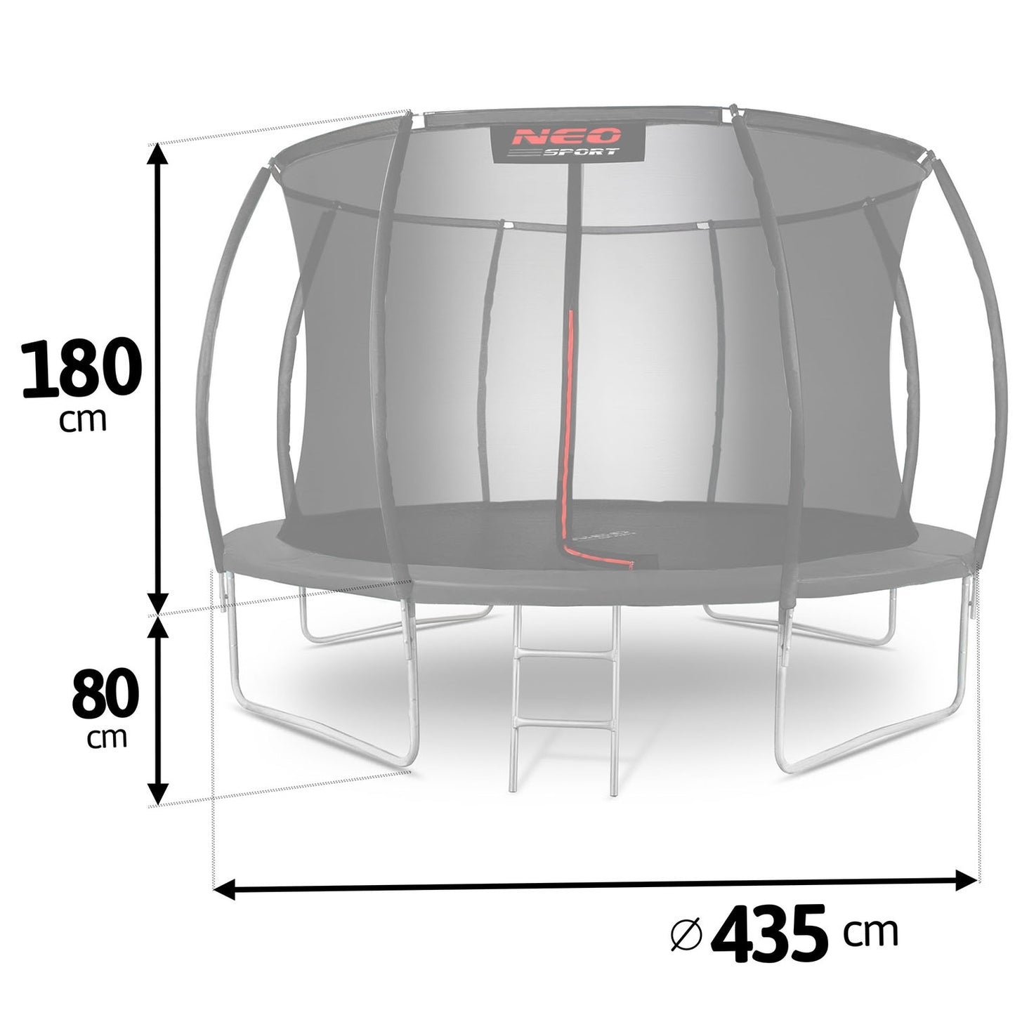 Garden trampoline profiled 14ft/435cm with internal net Neo-Sport