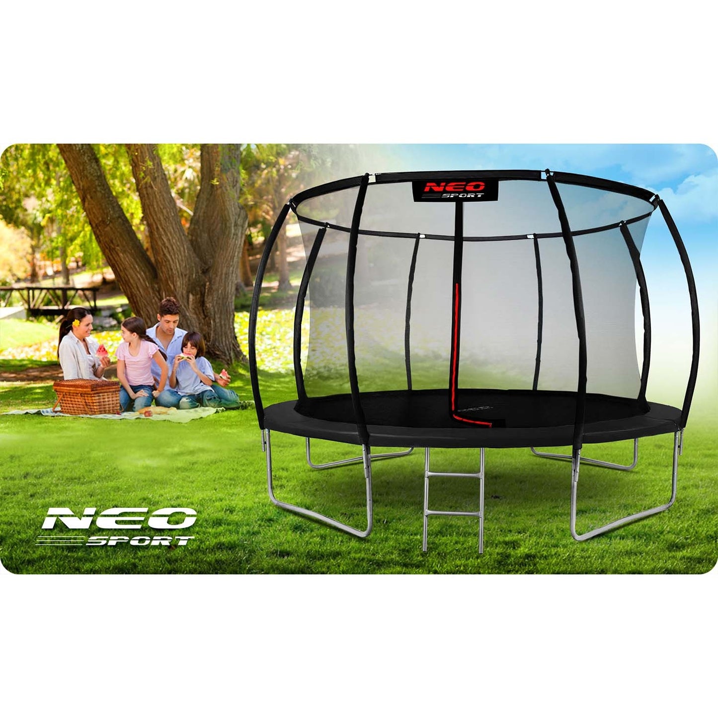 Garden trampoline profiled 14ft/435cm with internal net Neo-Sport