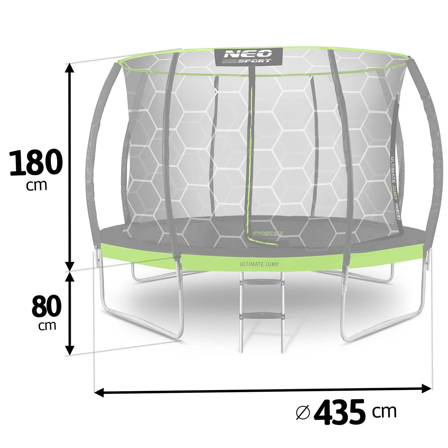 Garden trampoline profiled 14ft/435cm with internal net Neo-Sport