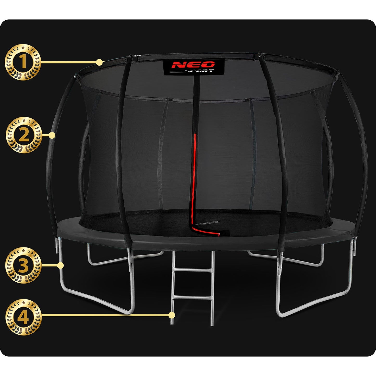 Garden trampoline profiled 14ft/435cm with internal net Neo-Sport
