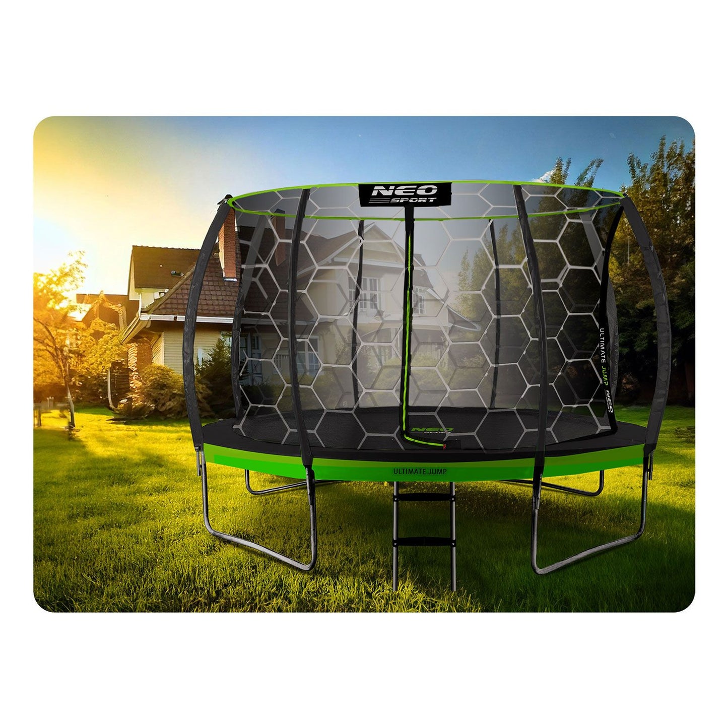 Garden trampoline profiled 14ft/435cm with internal net Neo-Sport