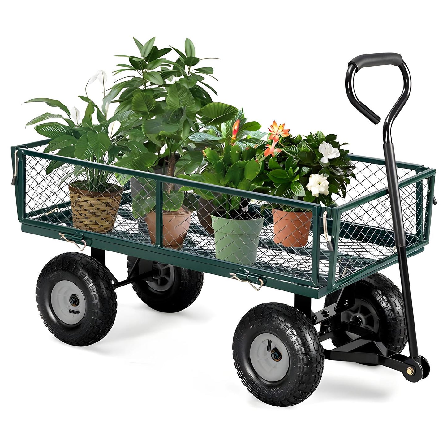 Garden transport cart, 200 kg, opening side panels, large inflatable wheels, MultiGarden