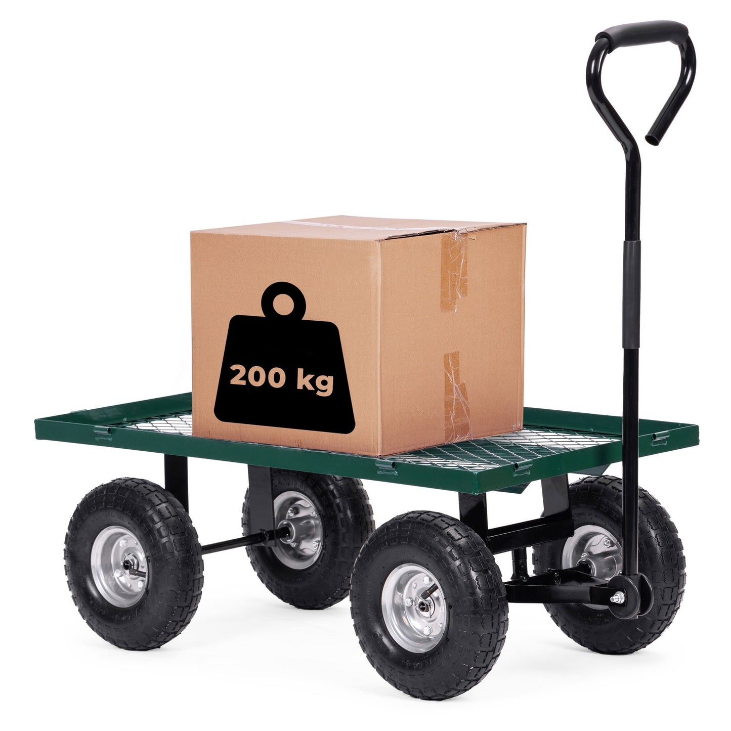 Garden transport cart, 200 kg, opening side panels, large inflatable wheels, MultiGarden