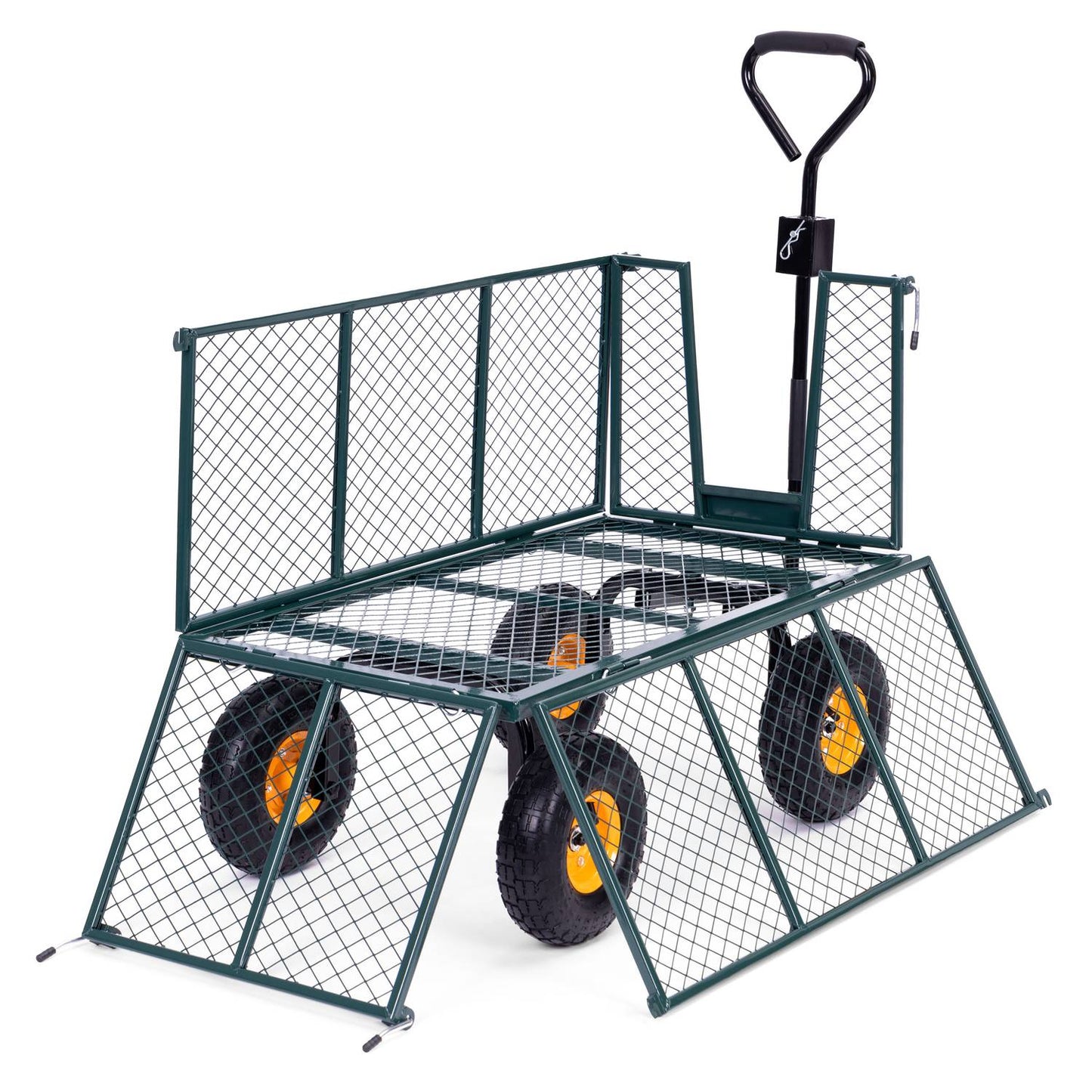 Garden transport cart, 400 kg, for tractor, opening side panels, large inflatable wheels, MultiGarden