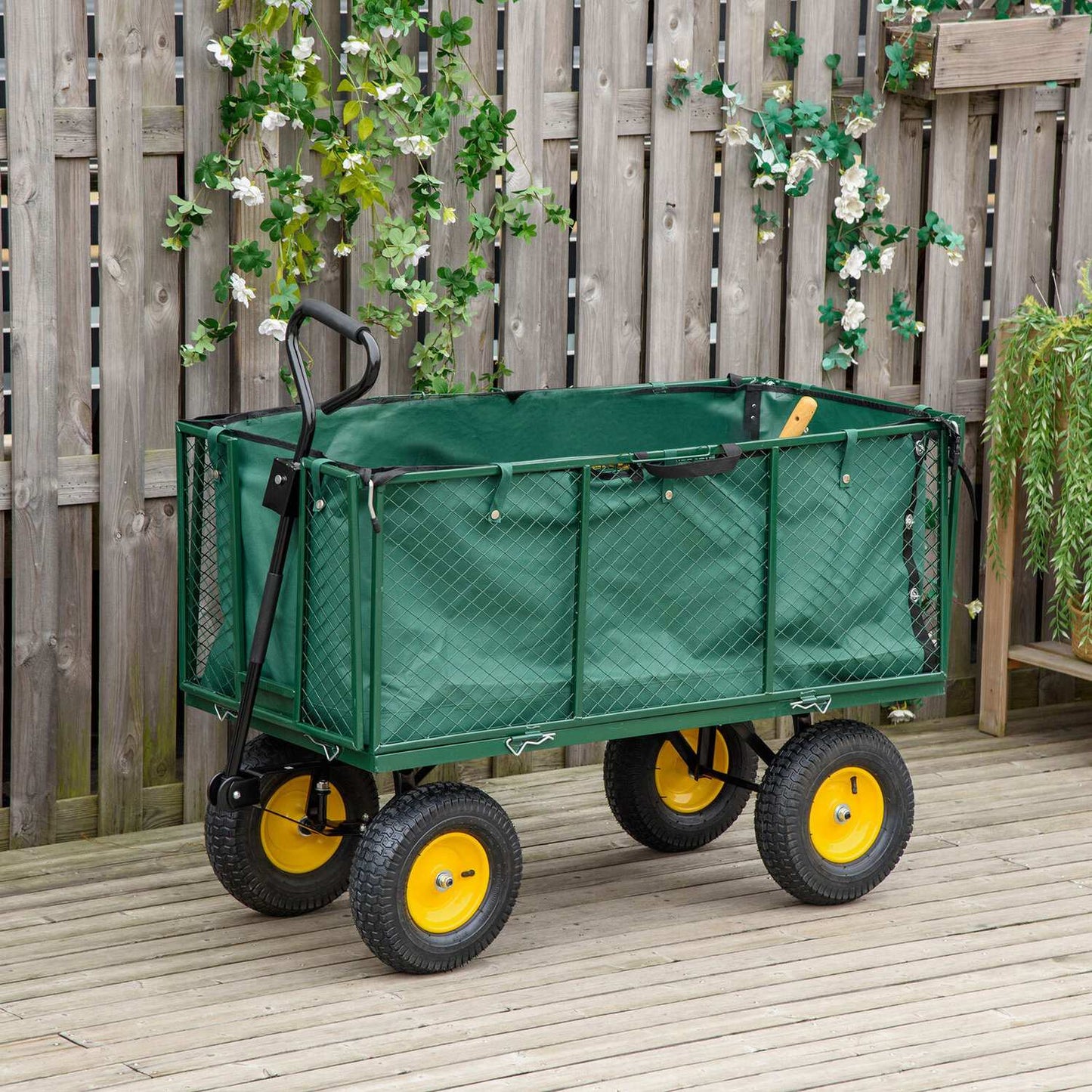Garden transport cart, 400 kg, for tractor, opening side panels, large inflatable wheels, MultiGarden