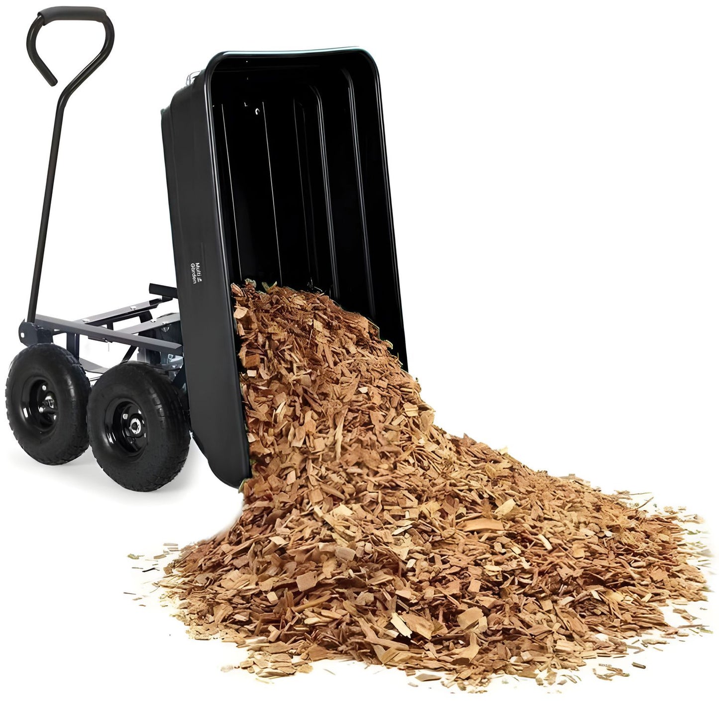 Garden transport cart, wheelbarrow, dump truck, 75L, 200 kg, large inflatable wheels, MultiGarden