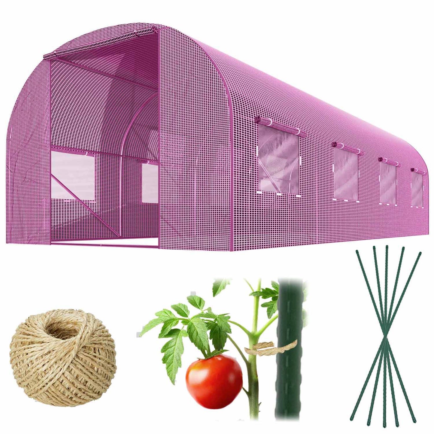 Garden tunnel 2.5 x 4 m (10 m2) pink Plonos