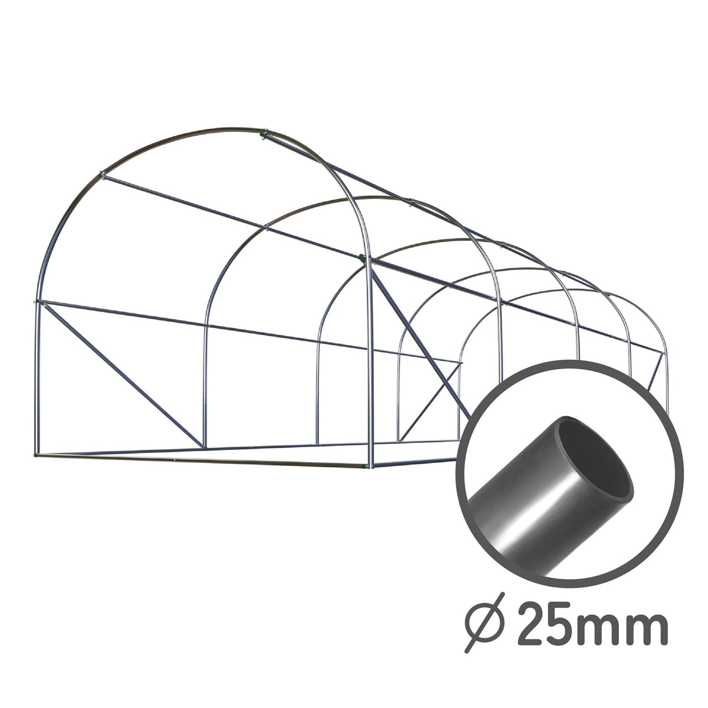 Garden tunnel 2.5 x 4 m (10 m2) white Plonos