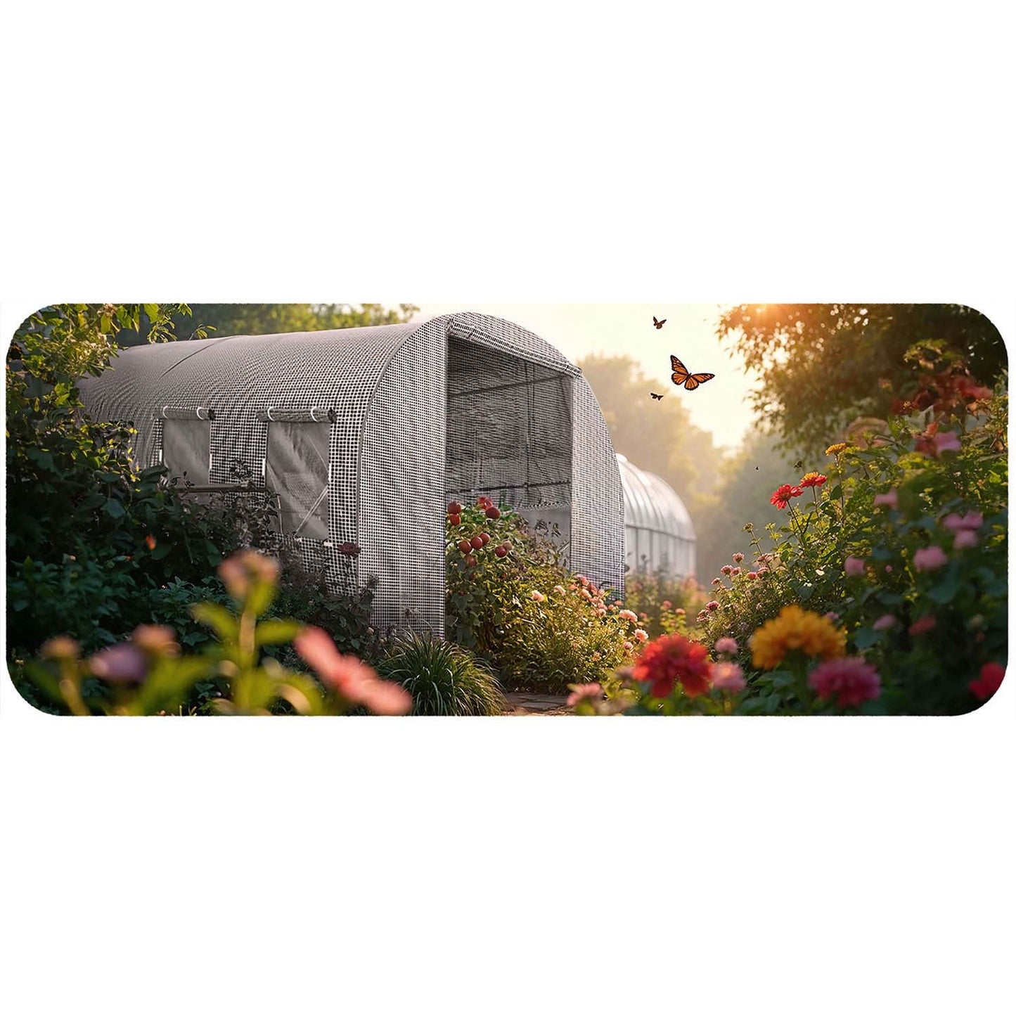 Garden tunnel 2.5 x 4 m (10 m2) white Plonos