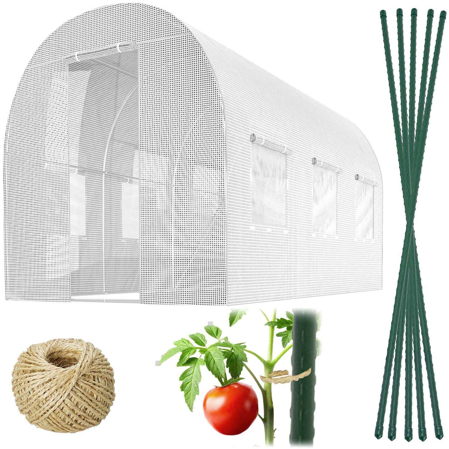 Garden tunnel 2 x 3.5 m (7 m2) white Plonos
