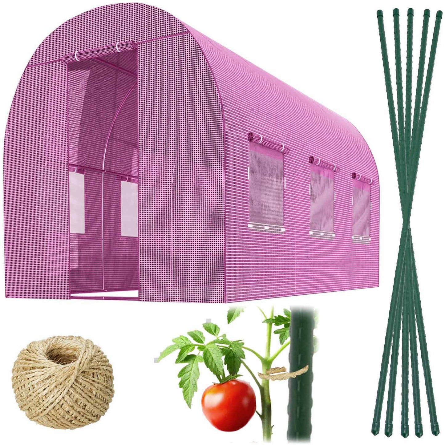 Garden tunnel 2 x 3 m (6 m2) pink Plonos