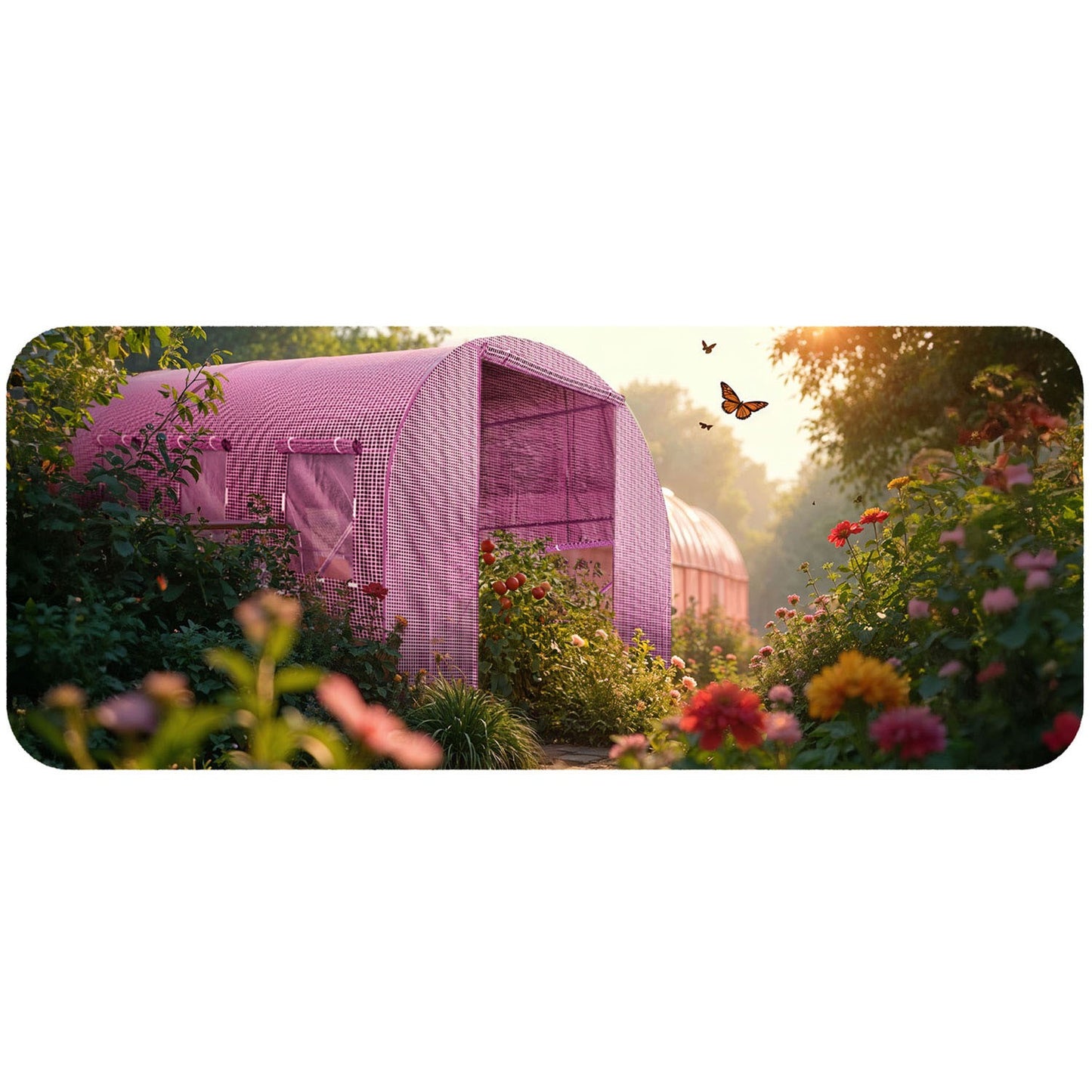 Garden tunnel 2 x 3 m (6 m2) pink Plonos