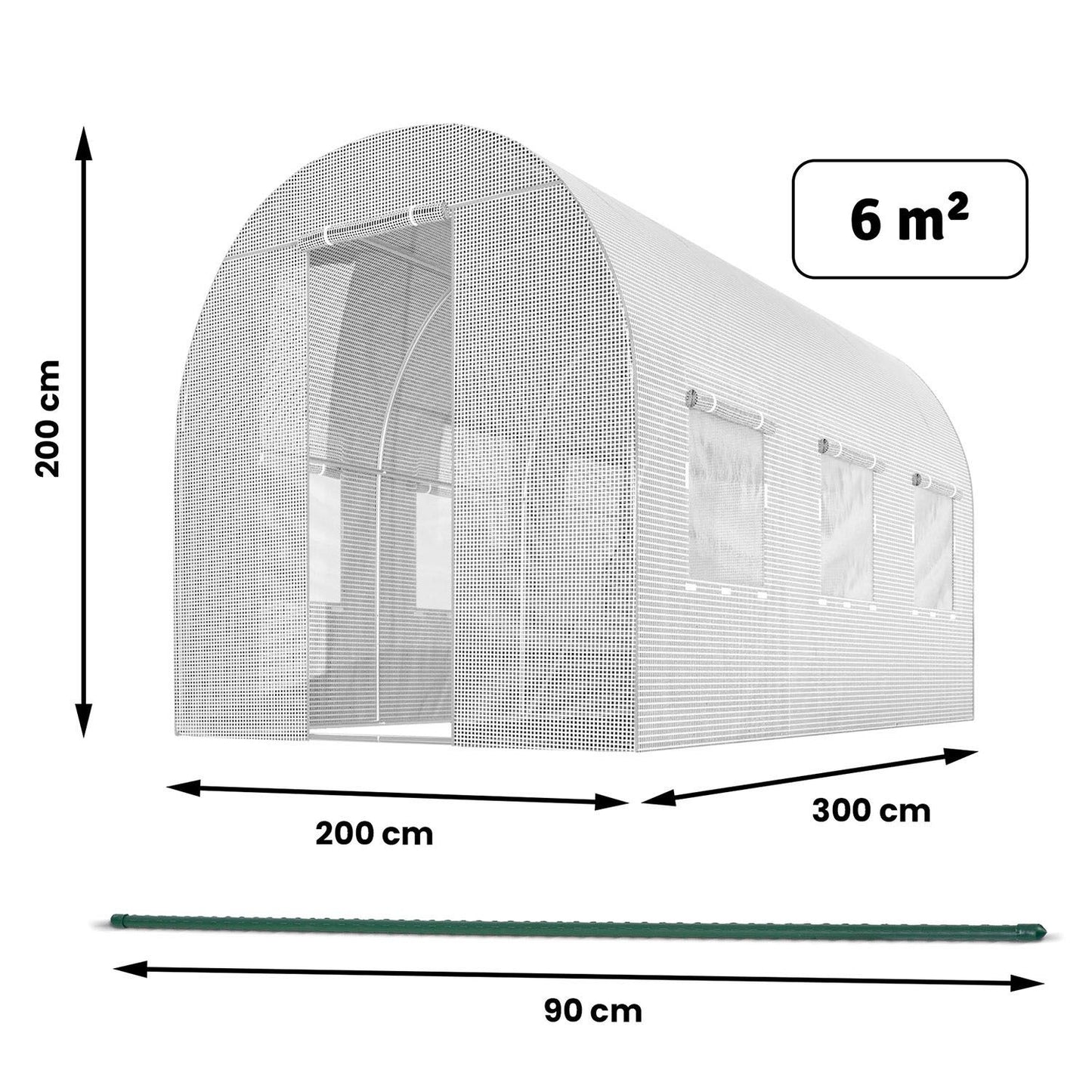 Garden tunnel 2 x 3 m (6 m2) white Plonos