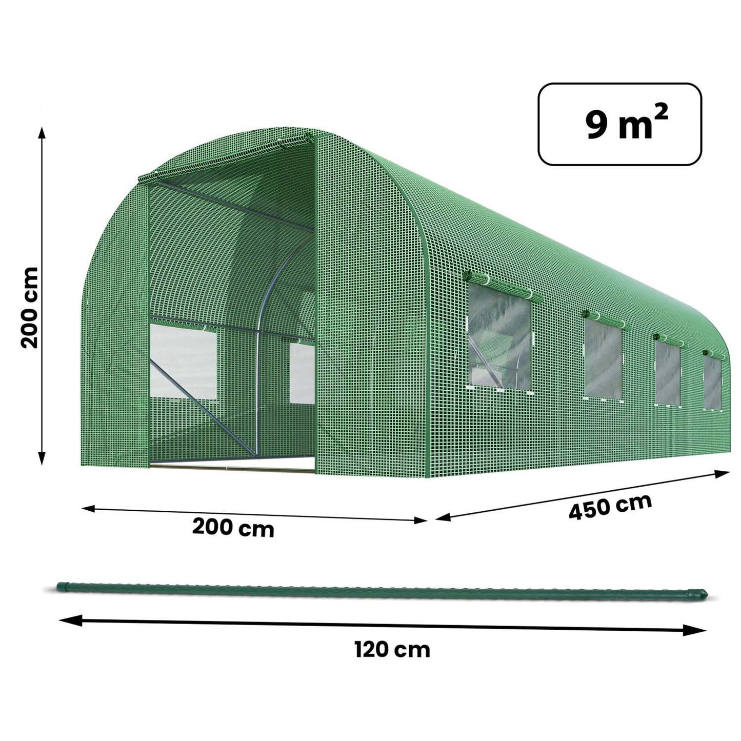 Garden tunnel 2 x 4.5 m (9 m2) Plonos
