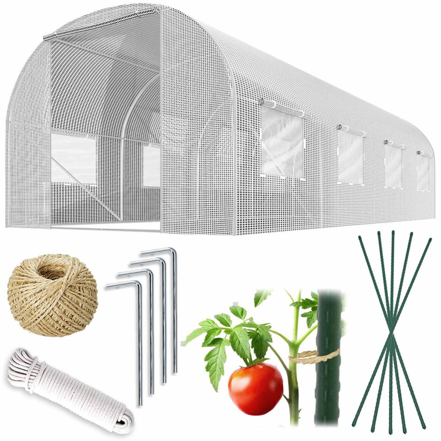 Garden tunnel 2 x 4.5 m (9 m2) white Plonos