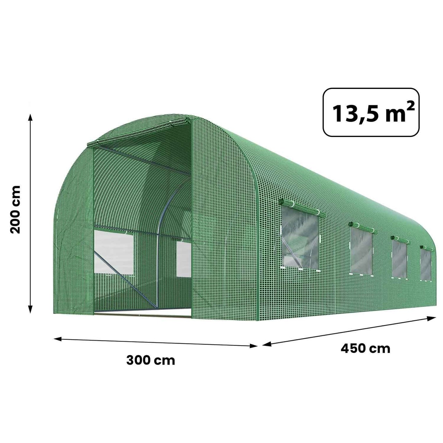 Garden tunnel 3x4.5m (13.5m2) Plonos