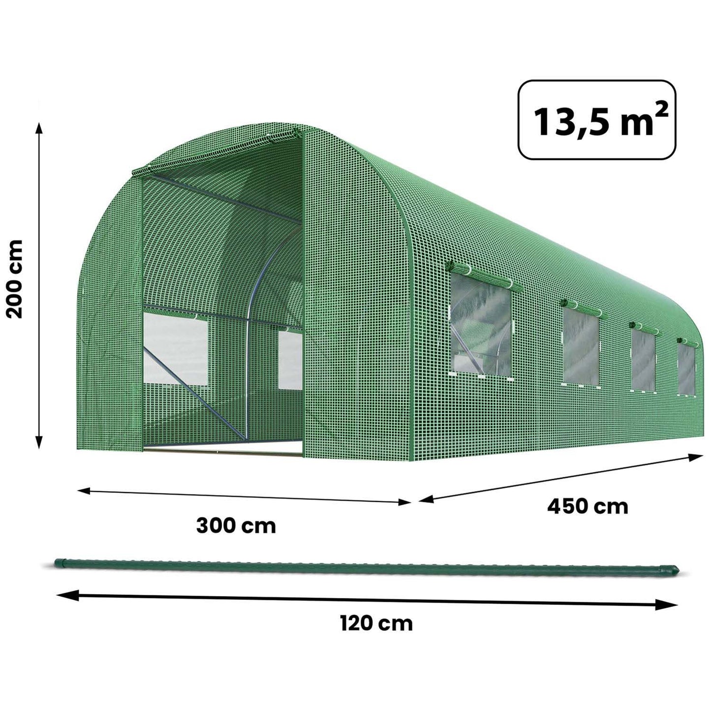 Garden tunnel 3 x 4.5 m (13.5 m2) Plonos