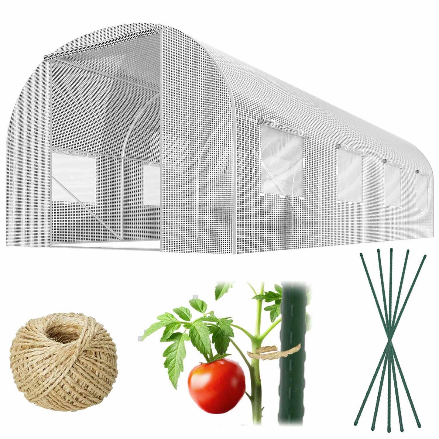 Garden tunnel 3 x 4.5 m (13.5 m2) white Plonos