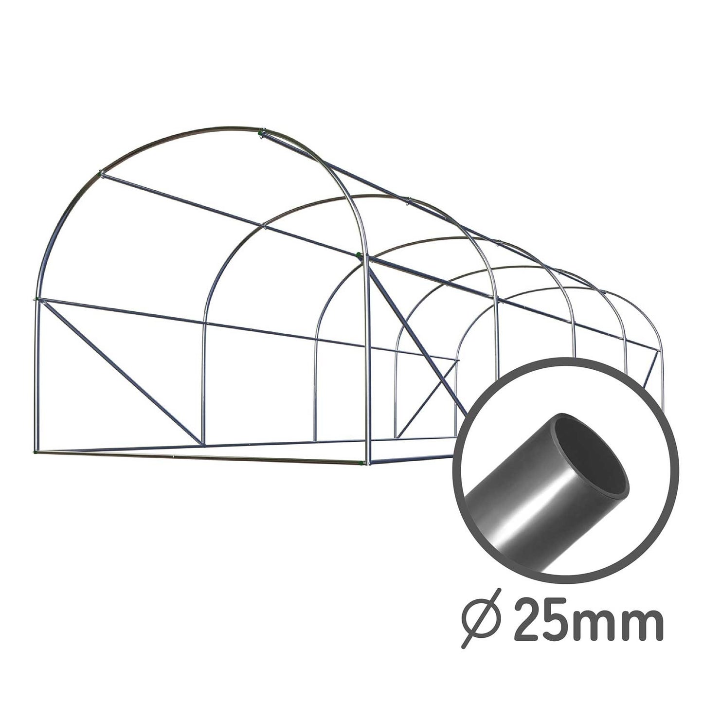 Garden tunnel 3x4.5m (13.5m2) white Plonos