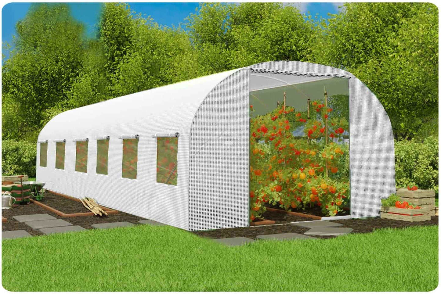 Garden tunnel 3x6m (18m2) white Plonos