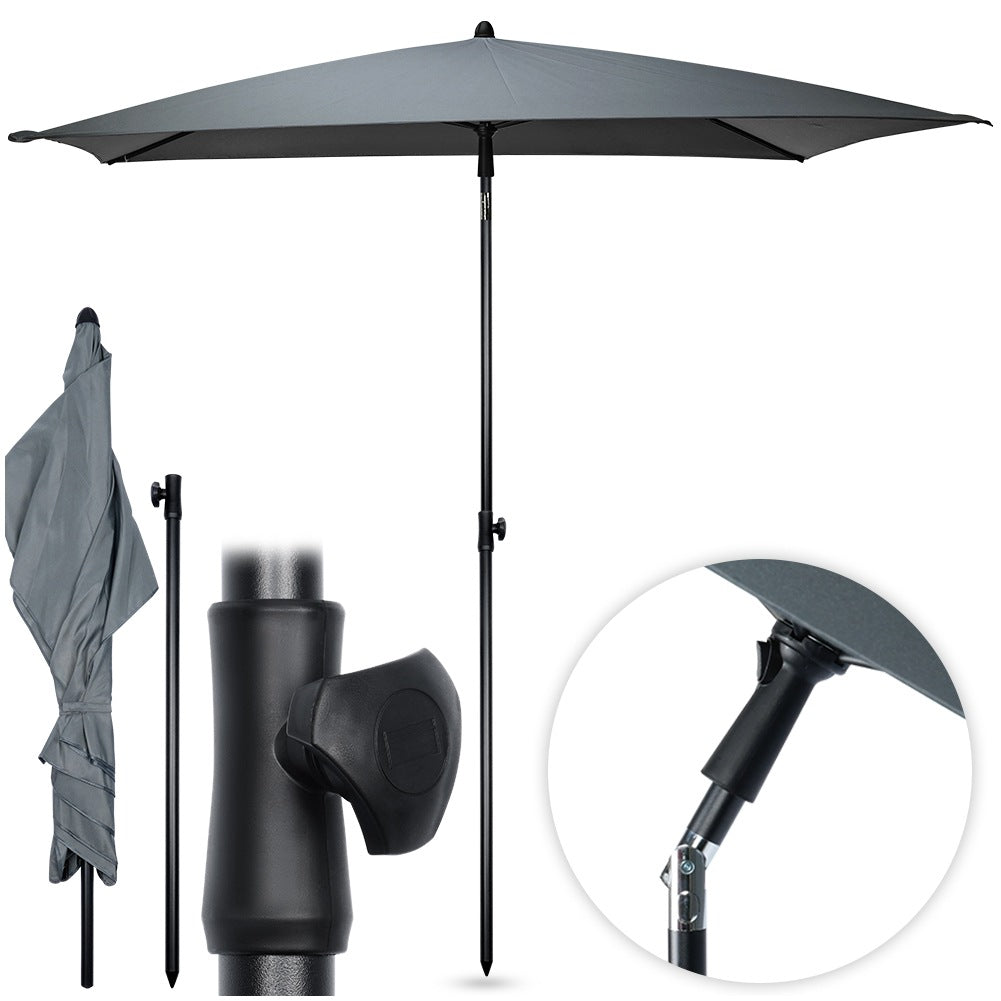 Garden umbrella gray adjustable 125x200 cm