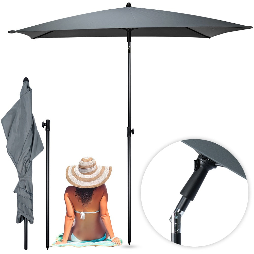 Garden umbrella gray adjustable 125x200 cm