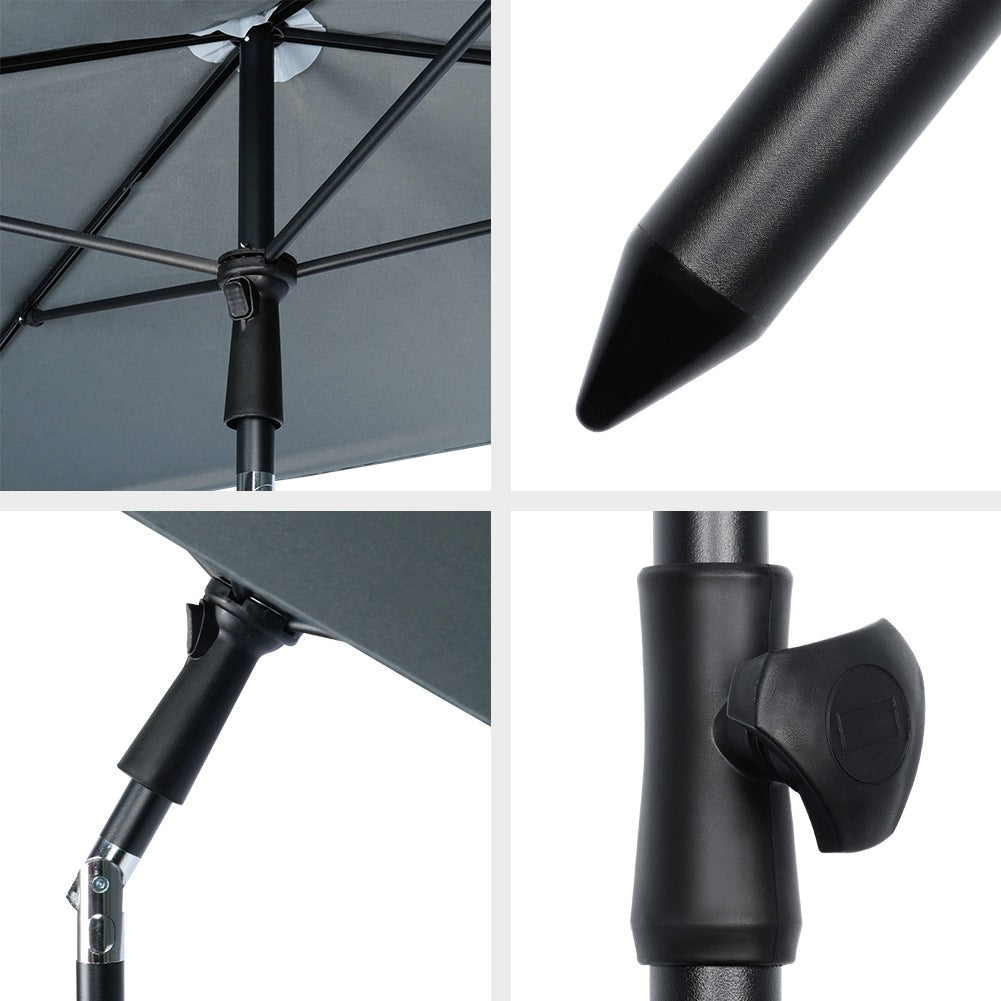 Garden umbrella gray adjustable 125x200 cm