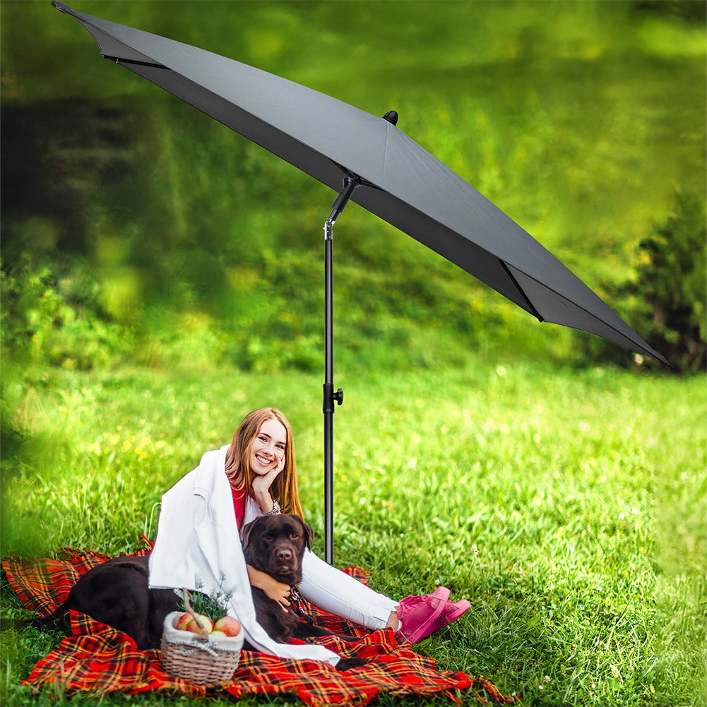 Garden umbrella gray adjustable 125x200 cm