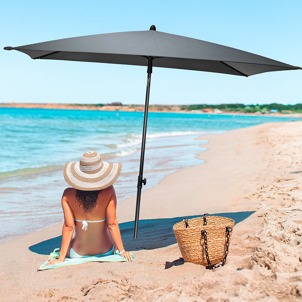 Garden umbrella gray adjustable 125x200 cm