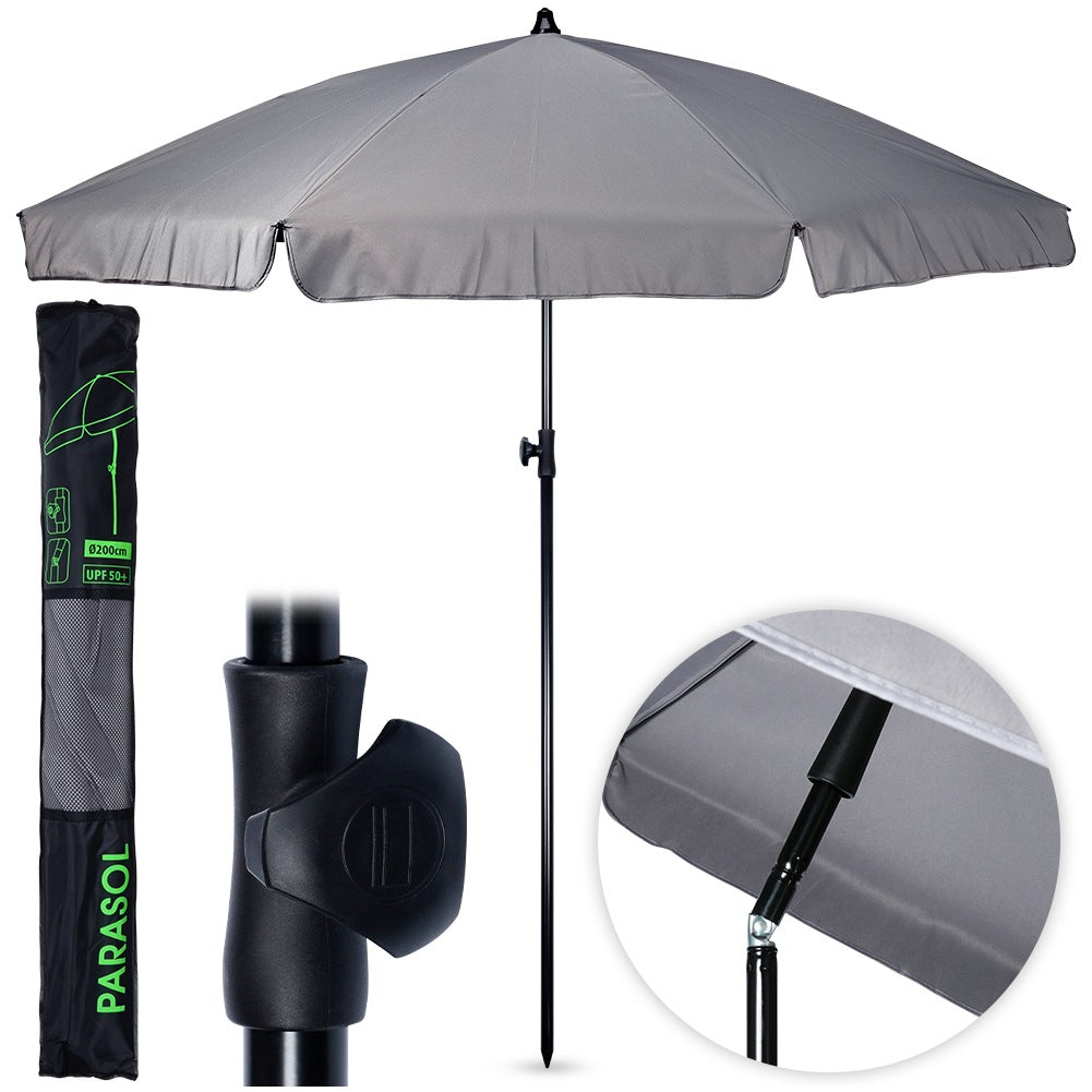 Garden umbrella gray adjustable 185 cm