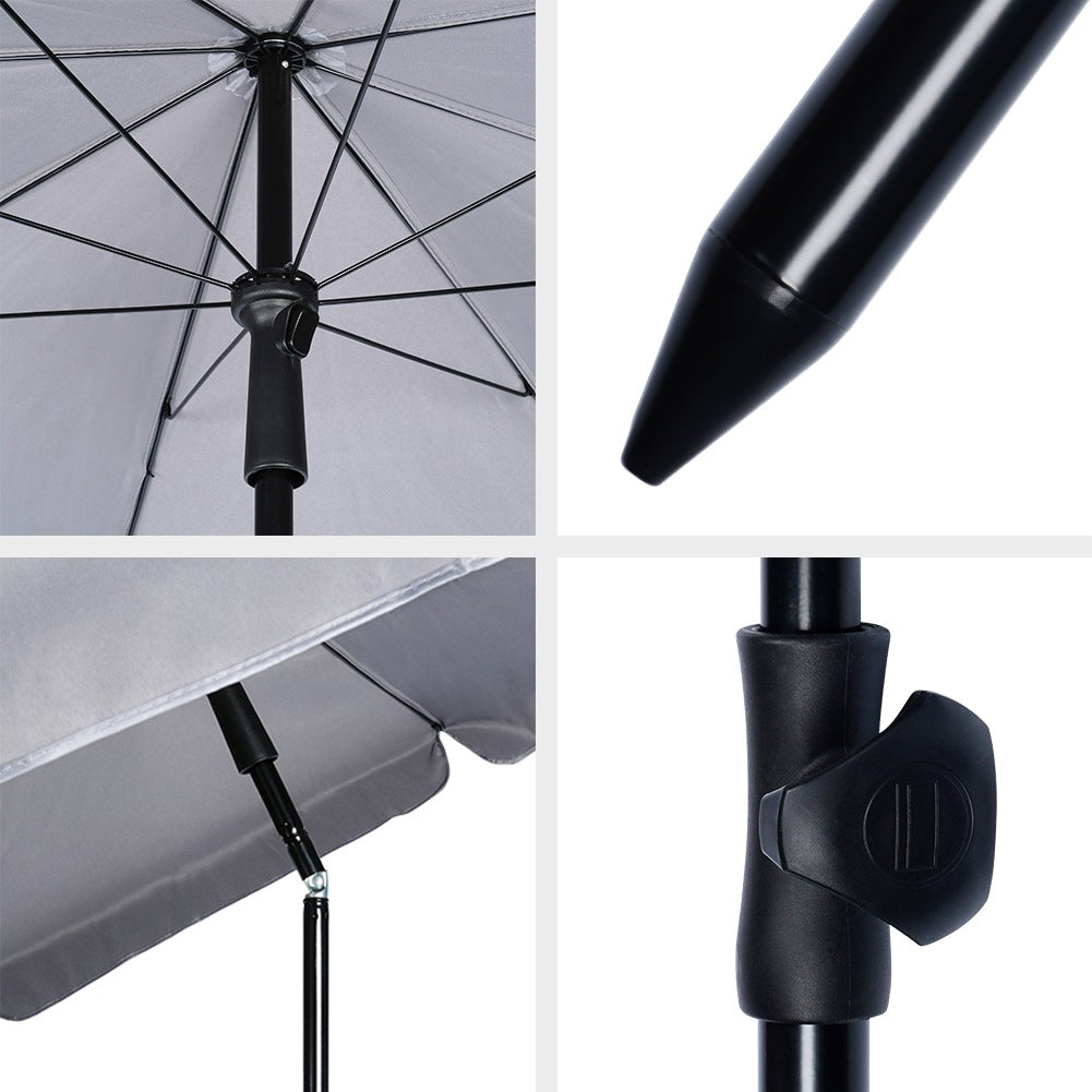 Garden umbrella gray adjustable 185 cm