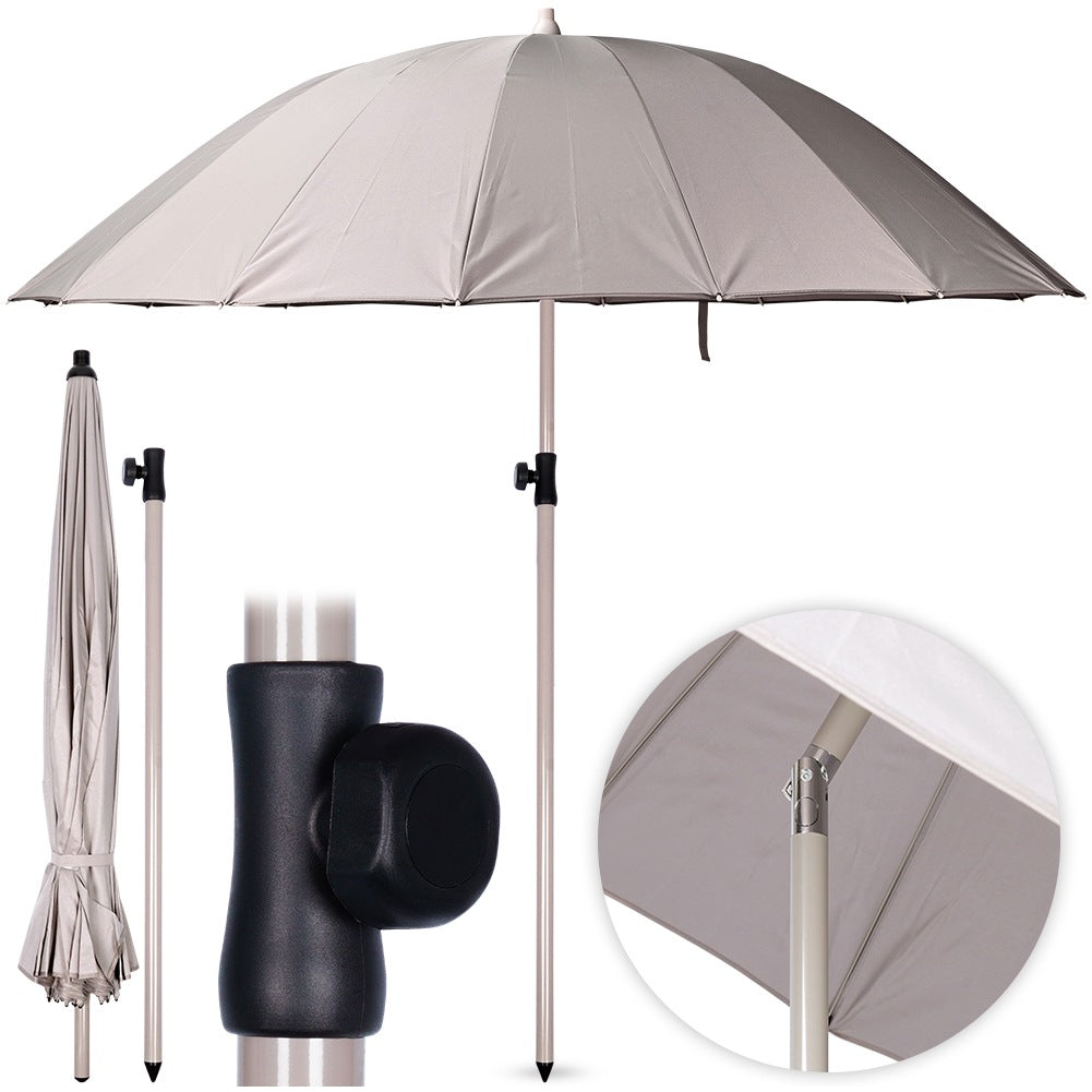 Garden umbrella gray adjustable 190 cm