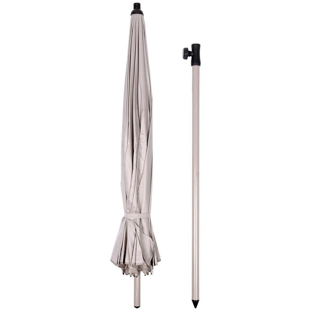 Garden umbrella gray adjustable 190 cm