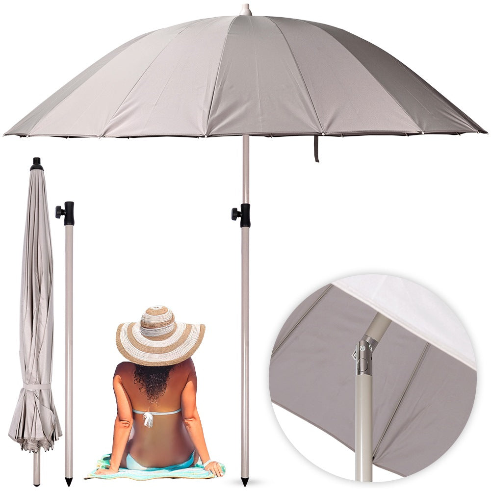 Garden umbrella gray adjustable 190 cm