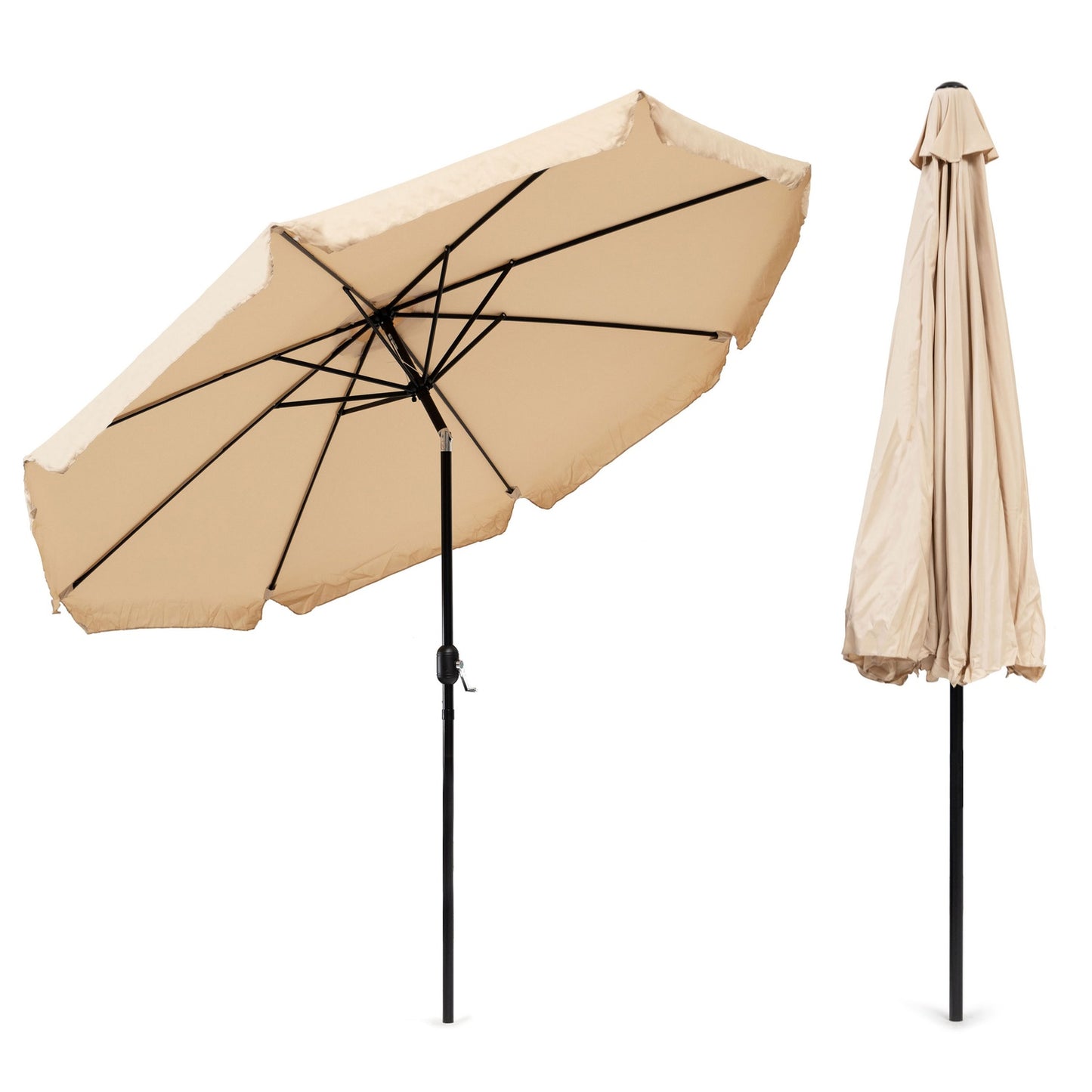 Garden umbrella large 3m diagonal broken with a crank beige