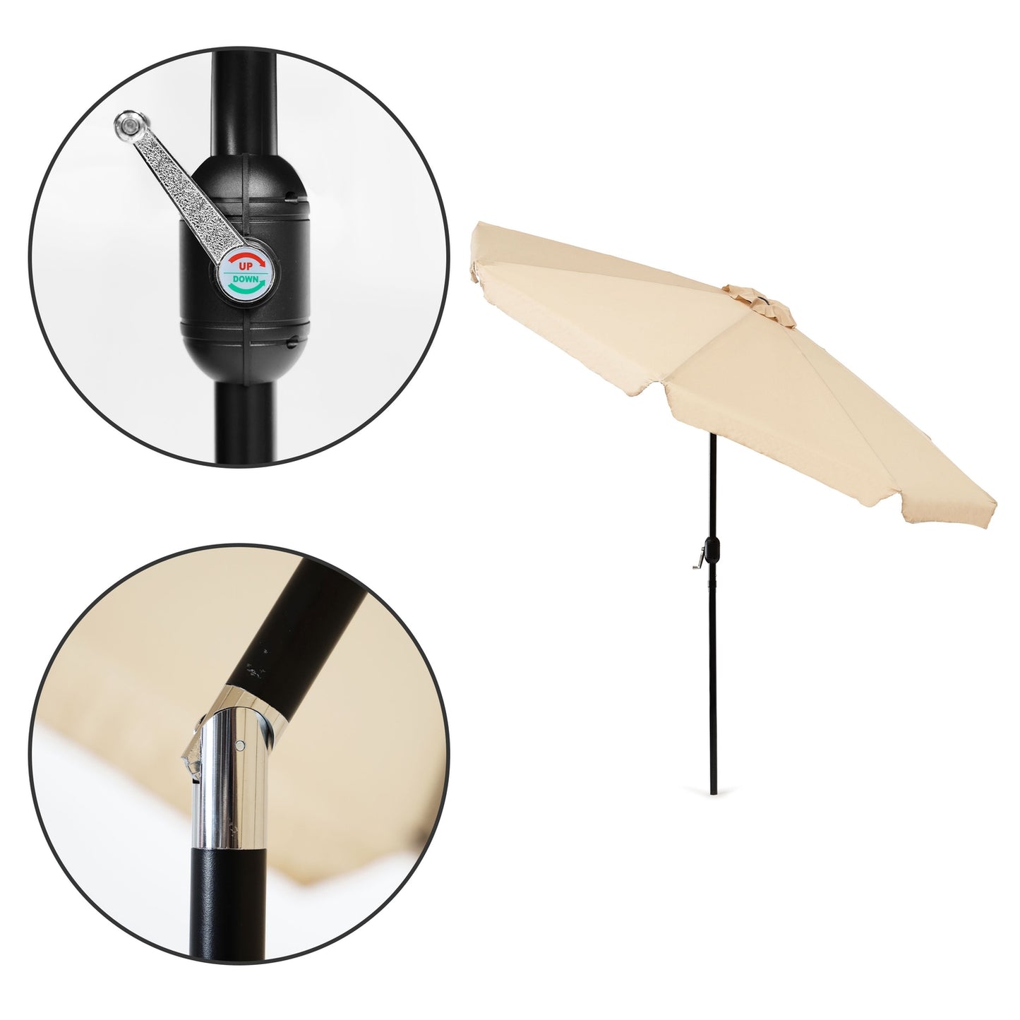 Garden umbrella large 3m diagonal broken with a crank beige